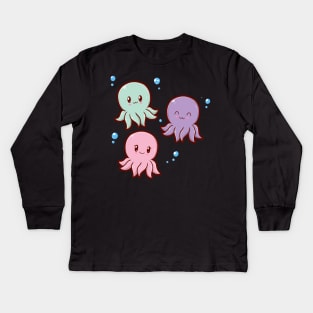 Kawaii Octopi Kids Long Sleeve T-Shirt